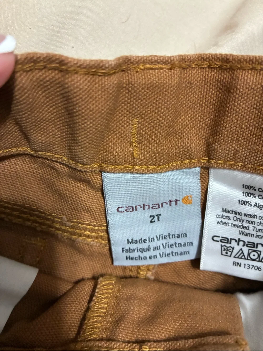 Carhartt Kids' Bright Orange Tee with Brown Sweatpants